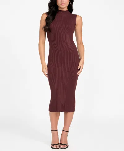 Guess Women's Julia Seamless Sleeveless Sweater Dress In Burgundy