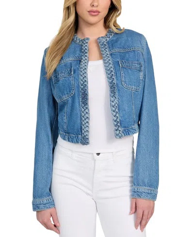 Guess Women's Juliana Braided Denim Jacket In Formentera