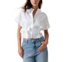 Guess Women's Julie Solid Tie-front Button-down Top In Pure White