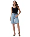 Guess Women's Kai High-rise Wide-leg Raw-hem Shorts