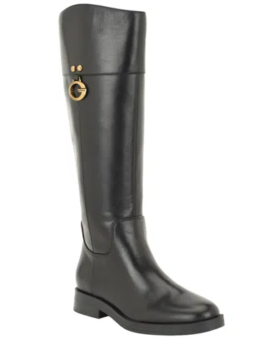 Guess Women's Kandra Tall Signature G Logo Riding Block Heel Boots In Black