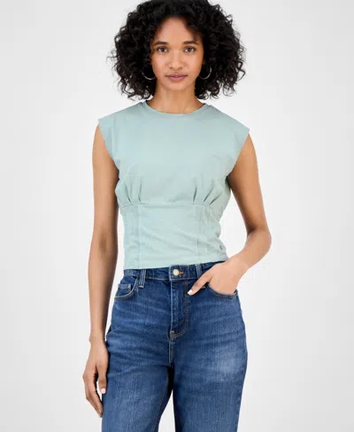 Guess Women's Karmen Cinched Sleeveless Corset Top In Green