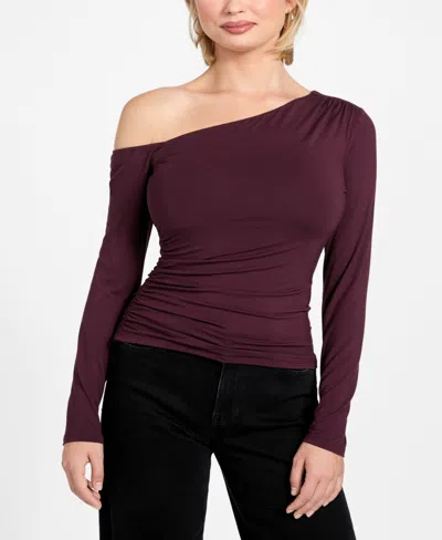 Guess Women's Kassadee Off-the-shoulder Top In Burgundy