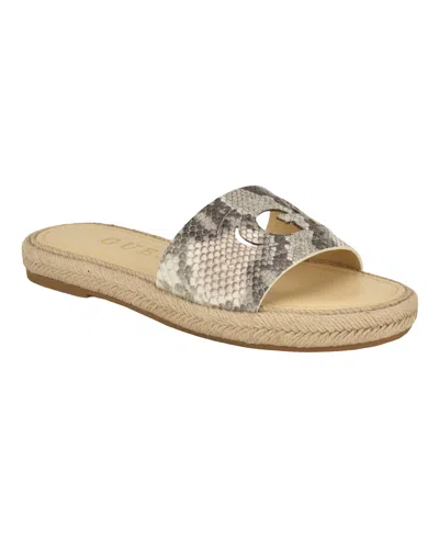 Guess Women's Katica Open Toe Jute Wrapped Logo Sandals In Taupe