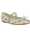Guess Kayray Ballet Flat In Ivory Rainbow Multi Logo