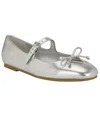 Guess Kayra Mary Jane Flat In Silver Leather