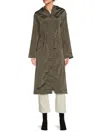 Guess Women's Kelsi Hooded Midi-length Parka In Desert Green