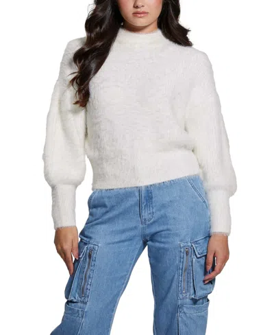 Guess Women's Keyla Fuzzy Sweater In Cream White