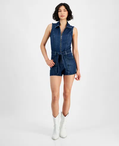 Guess Women's Kimora Denim Romper In Dreaming