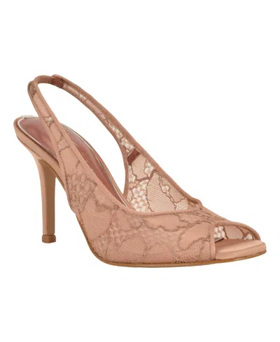 Guess Women's Kisco Peep Toe Slingback Stiletto Pumps In Pink