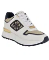 Guess Women's Koyaa Quattro-g Logo Retro Jogger Sneakers In White,navy Multi