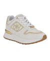 Guess Women's Koyaa Quattro G Logo Retro Jogger Sneakers In White,gold Multi