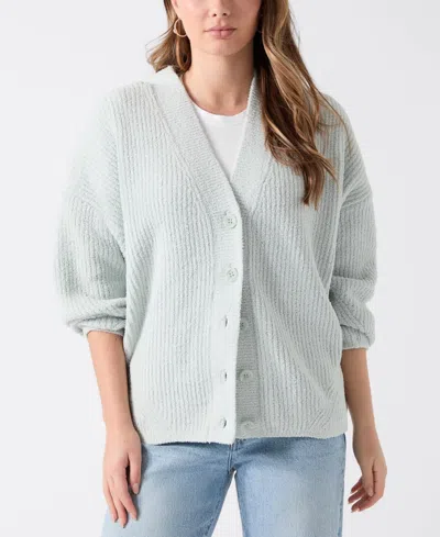 Guess Lana Oversize Rib Cardigan In Blue
