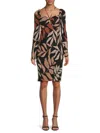 Guess Women's Leaf Print Sheath Dress In Black Multi