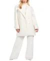 Guess Women's Leona Notch Collar Long Sleeve Peacoat In White