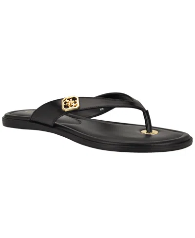 Guess Women's Lexing Logo Slip-on Flat Sandals In Black
