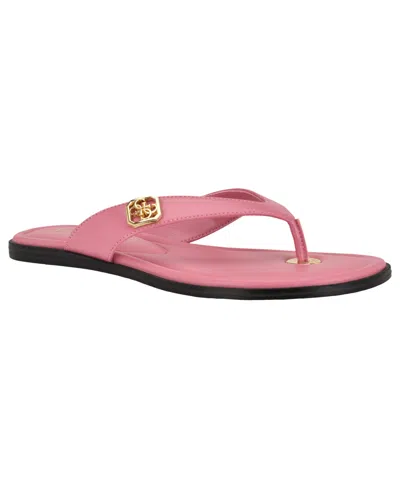 Guess Women's Lexing Logo Slip-on Flat Sandals In Pink