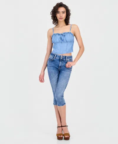 Guess Women's Lily Mid Rise Capri Jeans In Blue