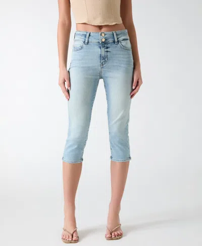 Guess Women's Lily Mid-rise Skinny Capri Jeans In Brown