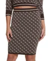 Guess Women's Lise 4g-logo Pull-on Sweater Skirt In Fn0t-light-brown