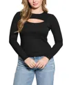Guess Toni Cutout Rib Top In Jet Black A996