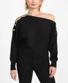 Guess Women's Long-sleeve Off-the-shoulder Sweater In Black