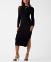 Guess Women's Long-sleeve Priscilla Cable Rib Dress In Black