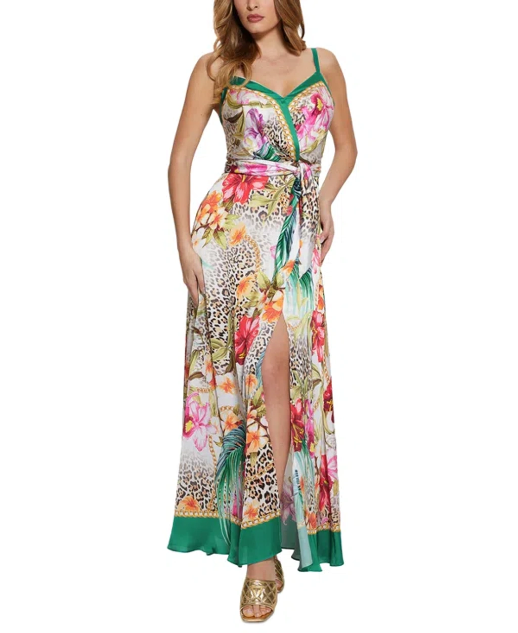 Guess Women's Louane Maxi Dress In Green Jungle | ModeSens
