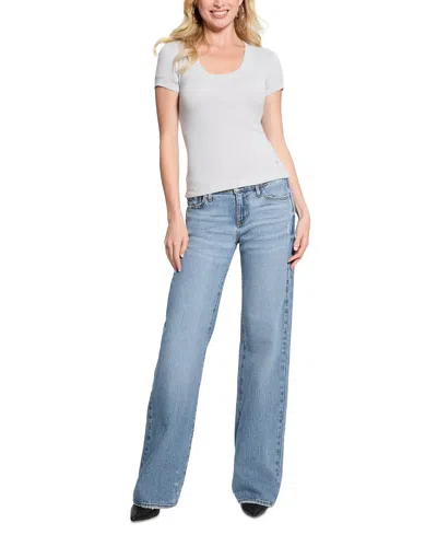 Guess Women's Low-rise Slouchy-fit Wide-leg Jeans In Good News