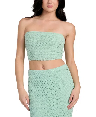 GUESS WOMEN'S LUCA POINTELLE STRAPLESS TUBE TOP