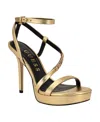 Guess Women's Lucier Strappy Platform Heel Dress Sandals In Gold Metallic