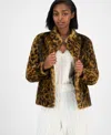 Guess Women's Luna Leopard Faux Fur Jacket In Multi