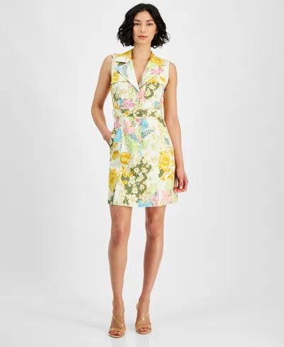Guess Women's Lydia Linen Shirtdress In Gold Coast Floral Print | ModeSens