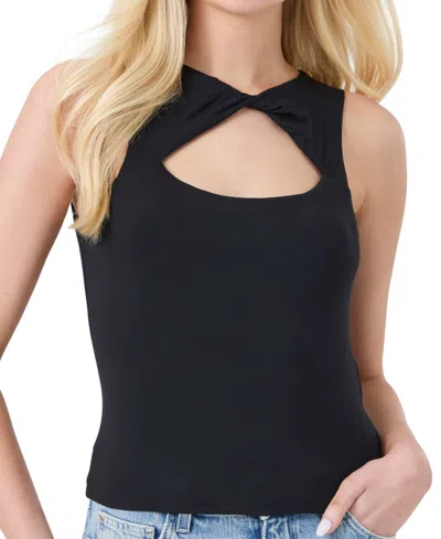 Guess Women's Maia Sleeveless Front-cutout Top In Black
