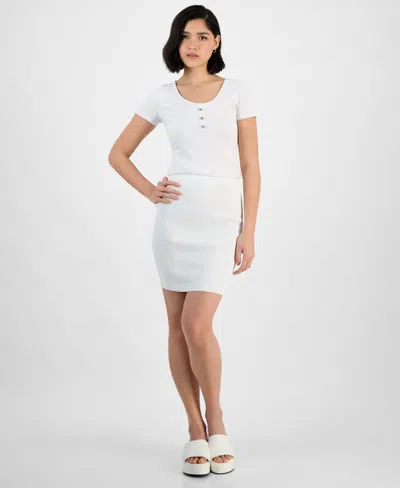 Guess Women's Malia Sweater Mini Skirt In Cream White