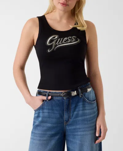 Guess Women's Malika Sleeveless Logo Tank Top In Black