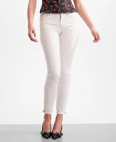 Guess Women's Marilyn Anniversary Mid-rise Zipper Skinny Jeans In White