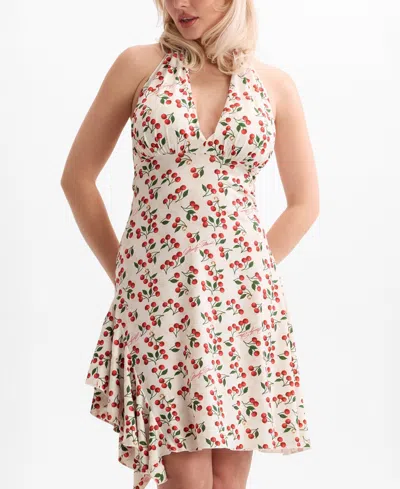 Guess Women's Marilyn Halter V-neck Dress In White