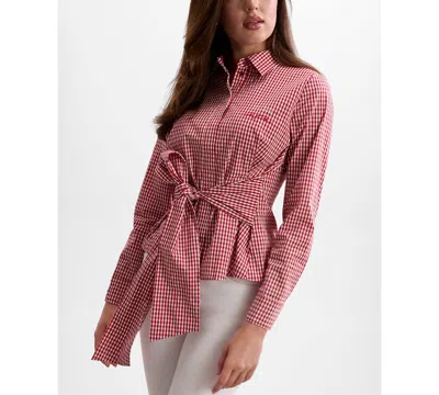 Guess Women's Marilyn Knot Slim-fit Shirt In Pink
