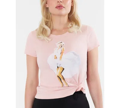 Guess Women's Marilyn Short-sleeve Crewneck Iconic T-shirt In Pink