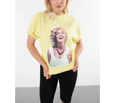 Guess Women's Marilyn Short-sleeve Crewneck Oversized T-shirt In Yellow