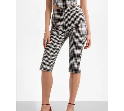Guess Women's Marilyn Vichy Mid-rise Capris In Black