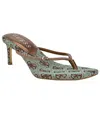 Guess Women's Mayan Rhinestone Thong Kitten Heel Sandals In Bronze,turquoise