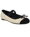 Guess Women's Maysa Crochet Knit Mary Jane Flats In White,black Knit