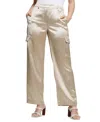 Guess Women's Megan Satin Cargo Pants In Cemento