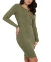 GUESS WOMEN'S MELISSA LONG-SLEEVE RIBBED KNIT BODYCON DRESS