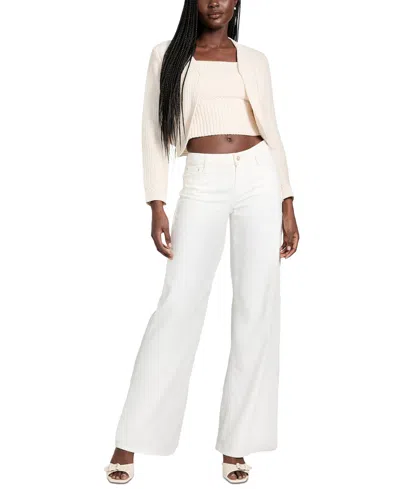 Guess Women's Mid-rise Wide-leg Jeans In Pure White