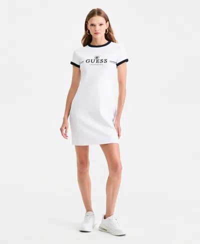 Guess Women's Mila Short-sleeve Mini Dress In White