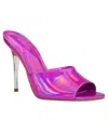 Guess Women's Molle Slip-on Heeled Mule Fashion Dress Sandals In Pink Mirror Metallic