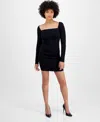 Guess Women's Molly Square-neck Denim Mini Dress In Polar Night